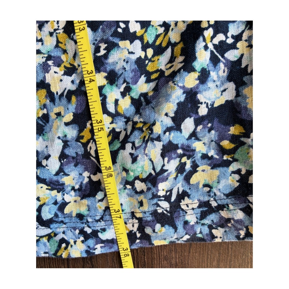 J. Jill Love Linen Blue Floral Shift Dress Short Sleeve Size L WDR237531 - Picture 5 of 9